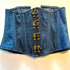 Blue Denim Corset (Steel-Boned Underbust)